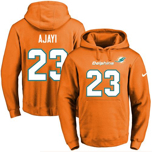 Nike Dolphins 23 Jay Ajayi Orange Men's Pullover Hoodie