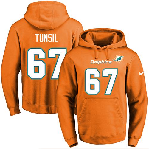 Nike Dolphins 67 Laremy Tunsil Orange Men's Pullover Hoodie