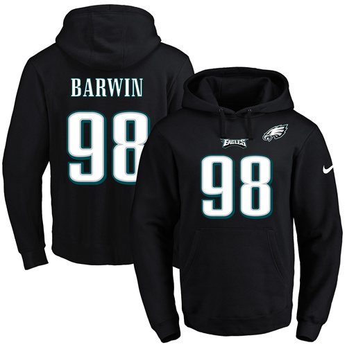 Nike Eagles 98 Connor Barwin Black Men's Pullover Hoodie
