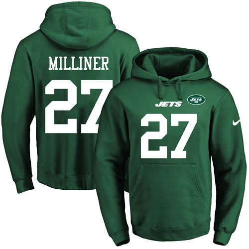 Nike Jets 27 Dee Milliner Green Men's Pullover Hoodie