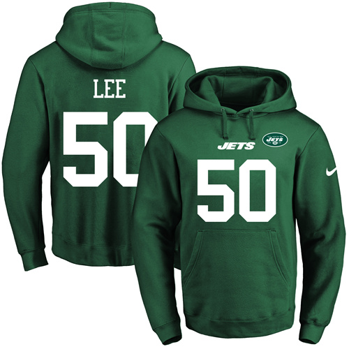 Nike Jets 50 Darron Lee Green Men's Pullover Hoodie