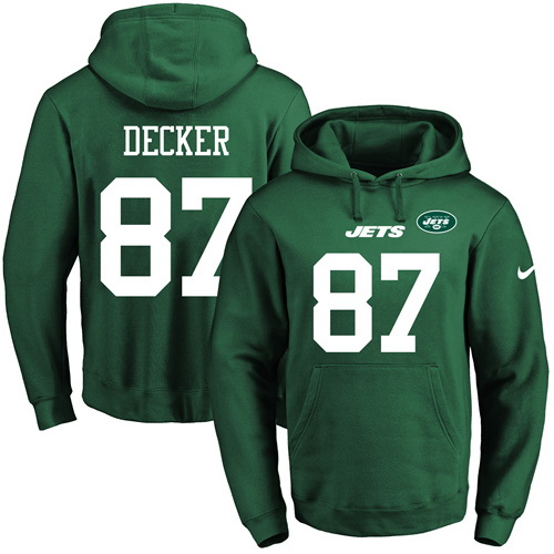 Nike Jets 87 Eric Decker Green Men's Pullover Hoodie