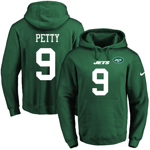 Nike Jets 9 Bryce Petty Green Men's Pullover Hoodie