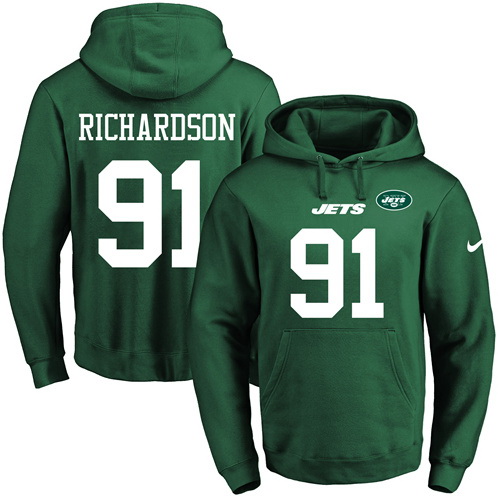 Nike Jets 91 Sheldon Richardson Green Men's Pullover Hoodie
