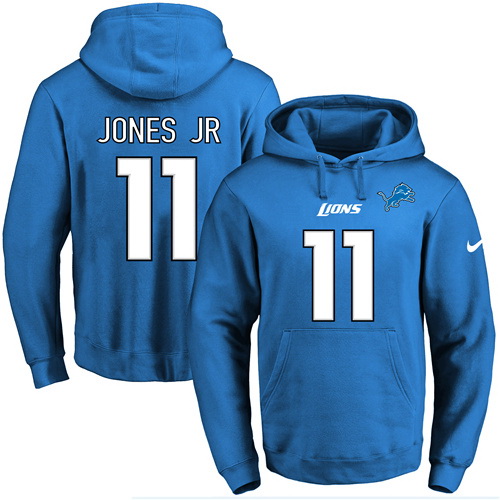 Nike Lions 11 Marvin Jone Jr Blue Men's Pullover Hoodie