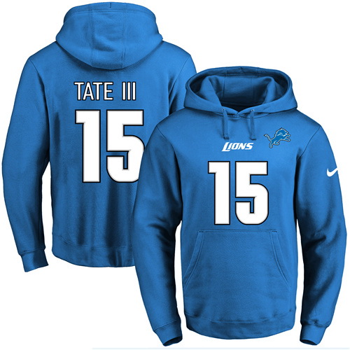 Nike Lions 15 Golden Tate Blue Men's Pullover Hoodie