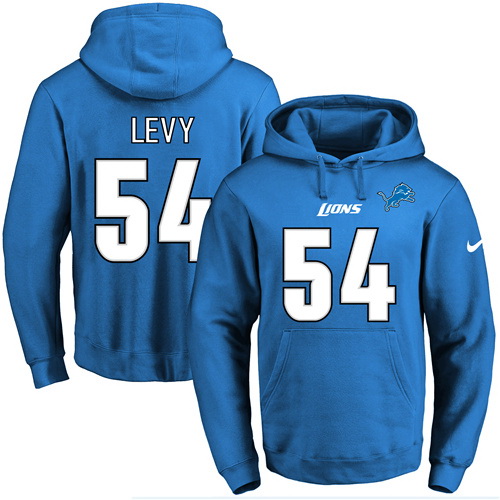 Nike Lions 54 DeAndre Levy Blue Men's Pullover Hoodie