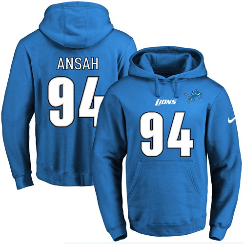 Nike Lions 94 Ezekiel Ansah Blue Men's Pullover Hoodie - Click Image to Close