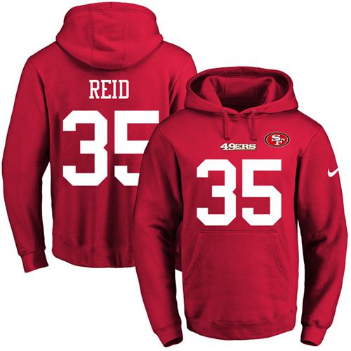 Nike 49ers 35 Eric Reid Red Men's Pullover Hoodie