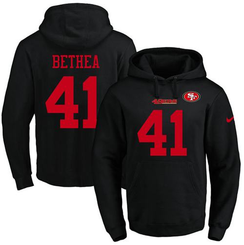 Nike 49ers 41 Antoine Bethea Black Men's Pullover Hoodie