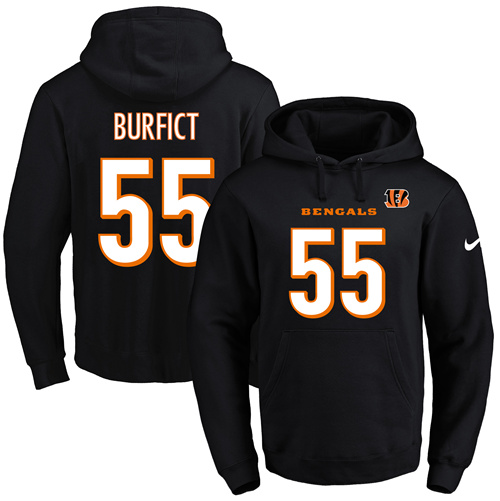 Nike Bengals 55 Vontaze Burfict Black Men's Pullover Hoodie