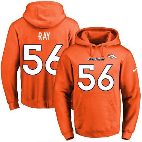 Nike Broncos 56 Shane Ray Orange Men's Pullover Hoodie