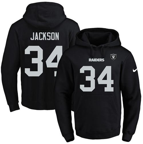 Nike Raiders 34 Bo Jackson Black Men's Pullover Hoodie