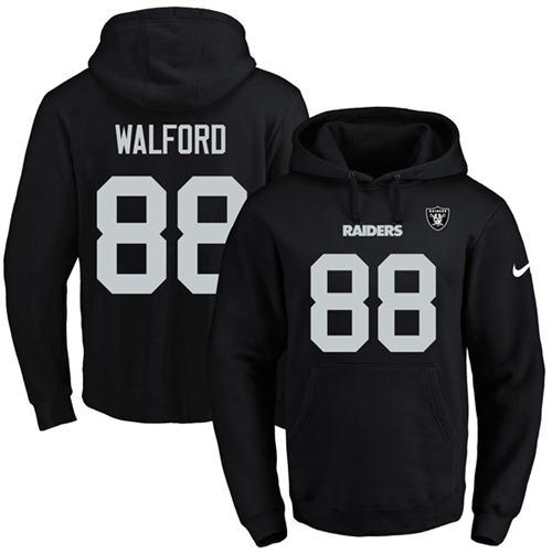 Nike Raiders 88 Clive Walford Black Men's Pullover Hoodie - Click Image to Close