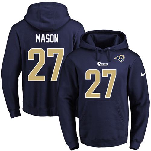 Nike Rams 27 Tre Mason Navy Men's Pullover Hoodie - Click Image to Close