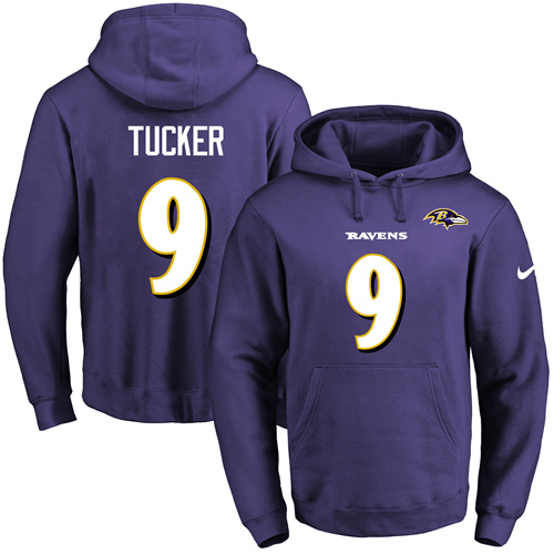 Nike Ravens 9 John Tucker Purple Men's Pullover Hoodie - Click Image to Close