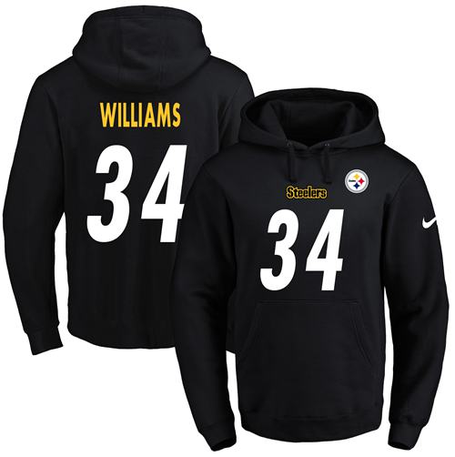 Nike Steelers 34 DeAngelo Williams Black Men's Pullover Hoodie