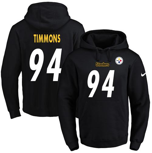Nike Steelers 94 Lawrence Timmons Black Men's Pullover Hoodie