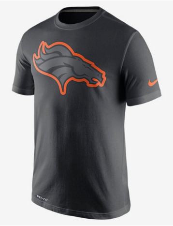 Nike Broncos Black Legend Logo Men's Short Sleeve T-Shirt - Click Image to Close