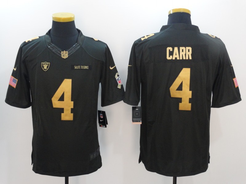 Nike Raiders 4 Derek Carr Anthracite Gold Limited Jersey