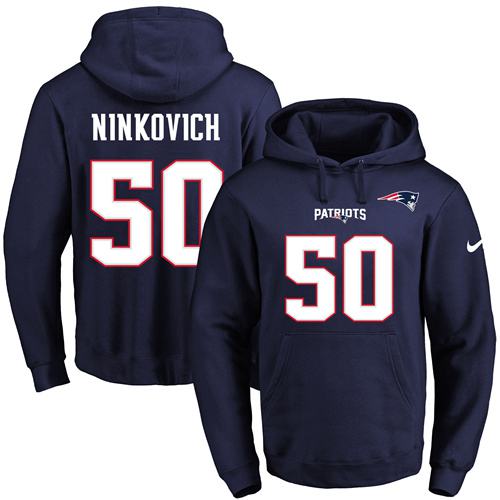 Nike Patriots 50 Rob Ninkovich Navy Men's Pullover Hoodie
