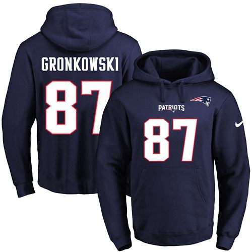 Nike Patriots 87 Rob Gronkowski Navy Men's Pullover Hoodie Nike Patriots 87 Rob Gronkowski Navy Men's Pullover Hoodie