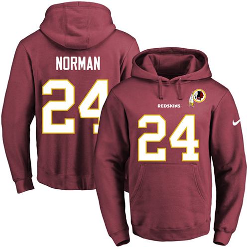 Nike Redskins 24 Josh Norman Red Men's Pullover Hoodie Nike Redskins 24 Josh Norman Red Men's Pullover Hoodie