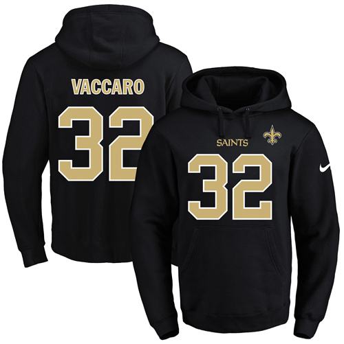 Nike Saints 32 Kenny Vaccaro Black Men's Pullover Hoodie