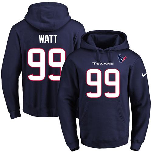 Nike Texans 99 J.J. Watt Navy Men's Pullover Hoodie