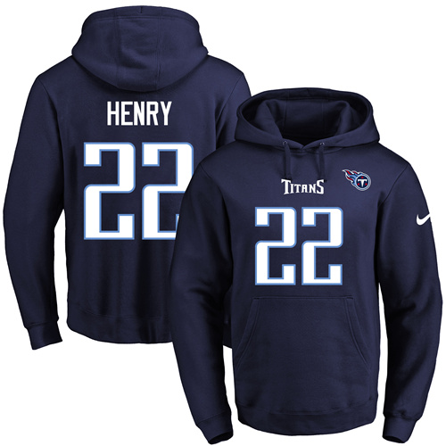 Nike Titans 22 Derrick Henry Navy Men's Pullover Hoodie