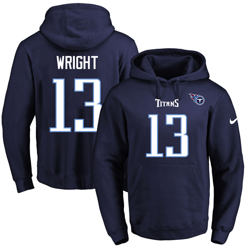 Nike Titans 13 Kendall Wright Navy Men's Pullover Hoodie