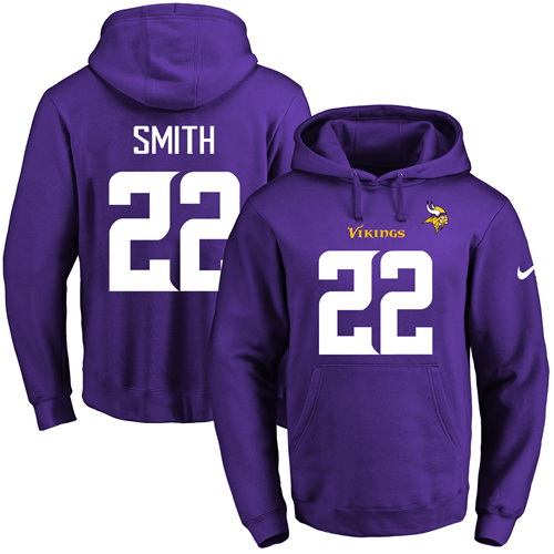 Nike Vikings 22 Harrison Smith Purple Men's Pullover Hoodie2