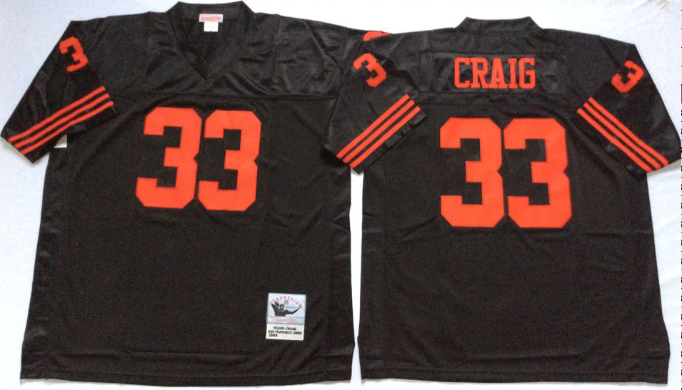 49ers 33 Roger Craig Black Throwback Jersey