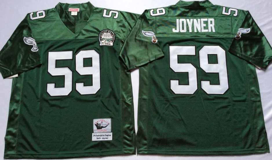 Eagles 59 Seth Joyner Green Throwback Jersey