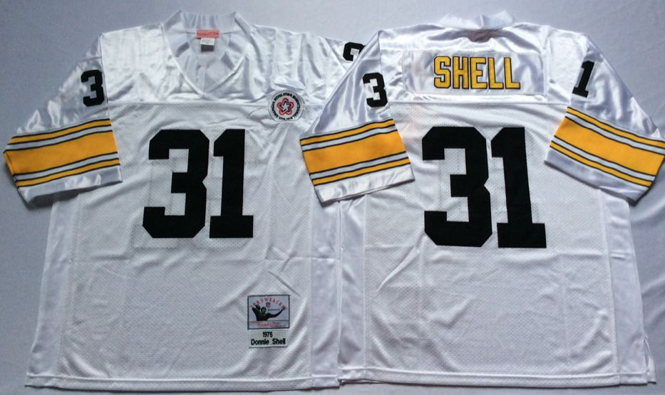 Steelers 31 Donnie Shell White Throwback Jersey
