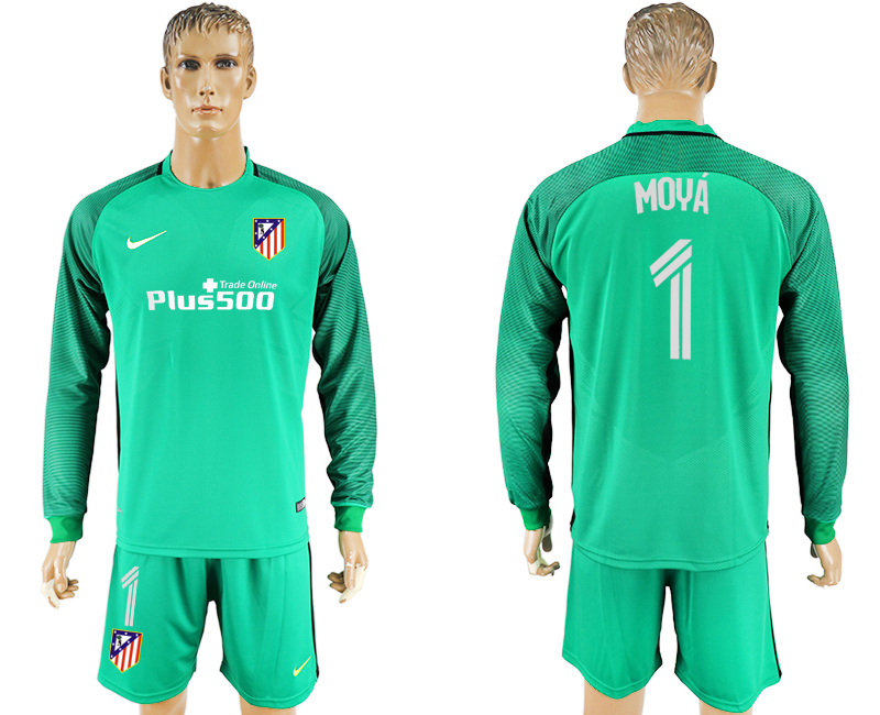 2016-17 Atletico Madrid 1 MOYA Green Goalkeeper Long Sleeve Soccer Jersey 2016-17 Atletico Madrid 1 MOYA Green Goalkeeper Long Sleeve Soccer Jersey
