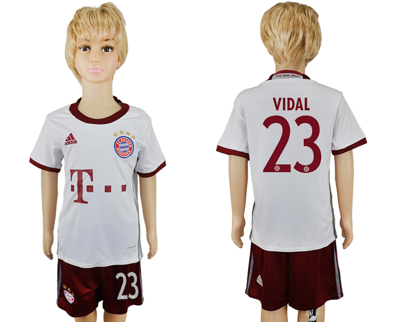 2016-17 Bayern Munich 23 VIDAL Third Away Youth Soccer Jersey 2016-17 Bayern Munich 23 VIDAL Third Away Youth Soccer Jersey