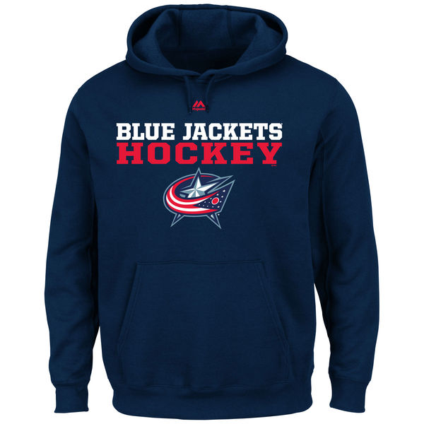 Columbus Blue Jackets Majestic Feel The Pressure Pullover Hoodie Navy