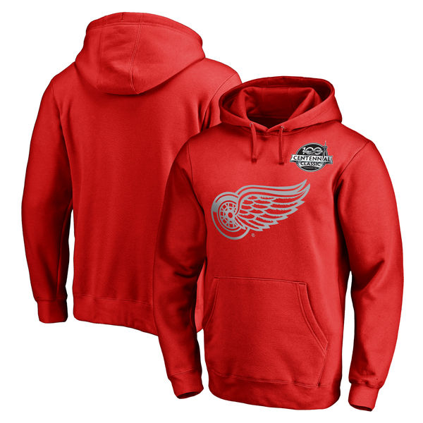 Detroit Red Wings Fanatics Branded 2017 Centennial Classic Team Logo Pullover Hoodie Red