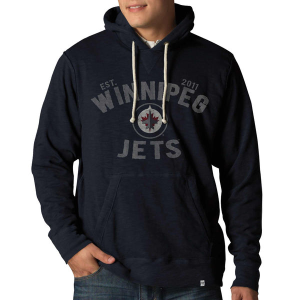 Winnipeg Jets Vintage Slugger Pullover Hoodie Navy Blue