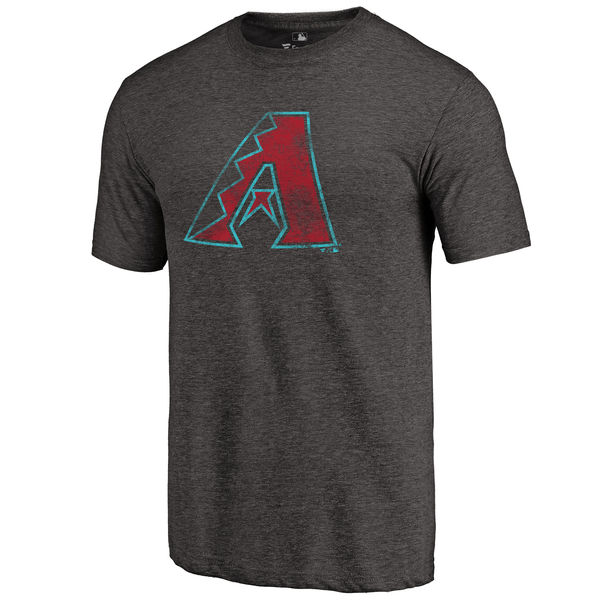 Arizona Diamondbacks Distressed Team Tri Blend T-Shirt Heathered Black