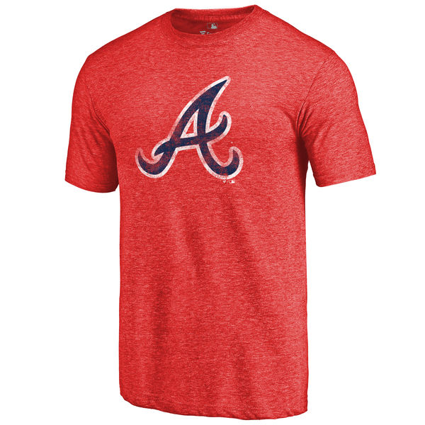 Atlanta Braves Distressed Team Tri Blend T-Shirt Red