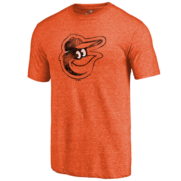 Baltimore Orioles Distressed Team Tri Blend T-Shirt Orange