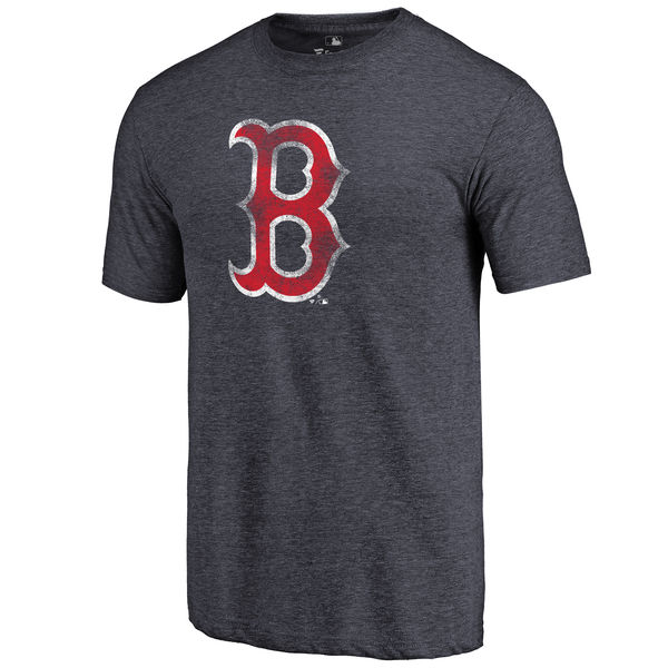Boston Red Sox Distressed Team Tri Blend T-Shirt Heathered Navy
