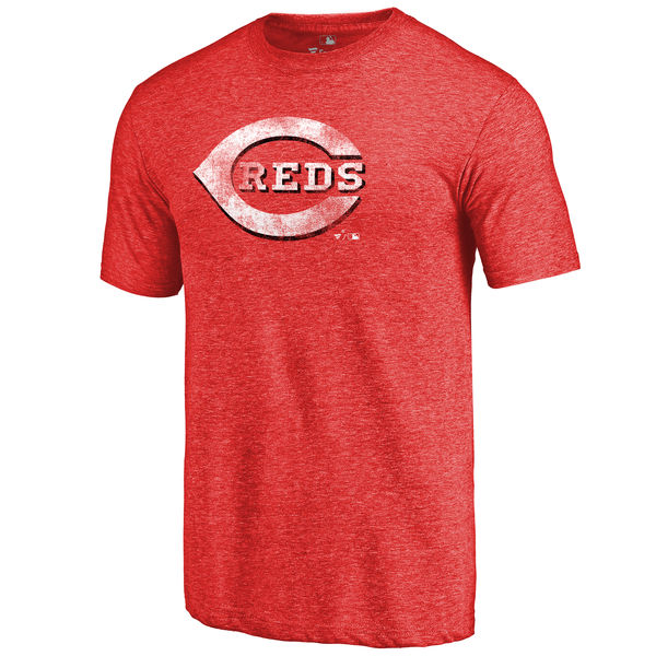 Cincinnati Reds Distressed Team Tri Blend T-Shirt Red