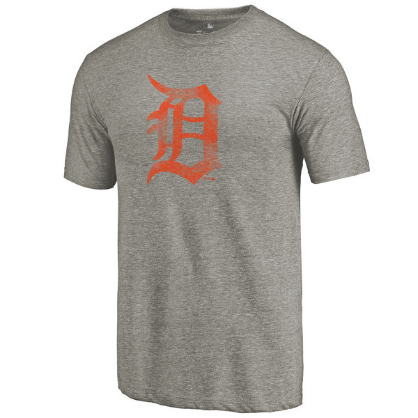 Detroit Tigers Distressed Team Tri Blend T-Shirt Ash