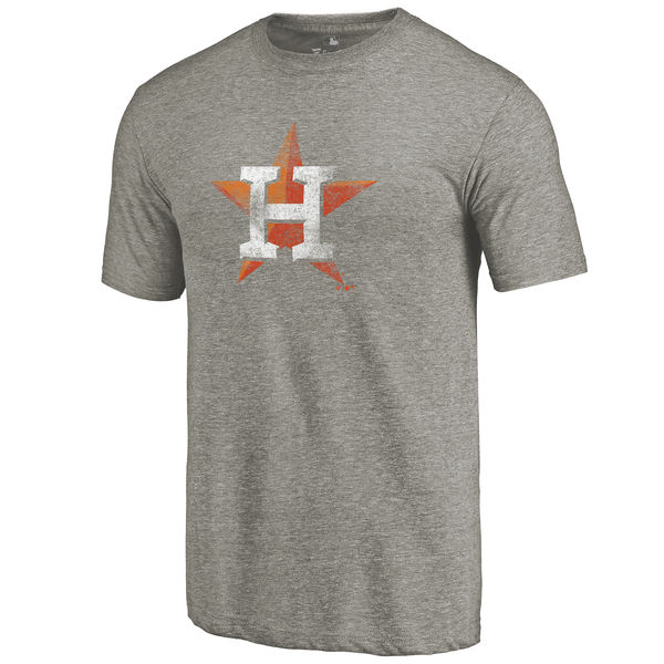Houston Astros Distressed Team Tri Blend T-Shirt Ash