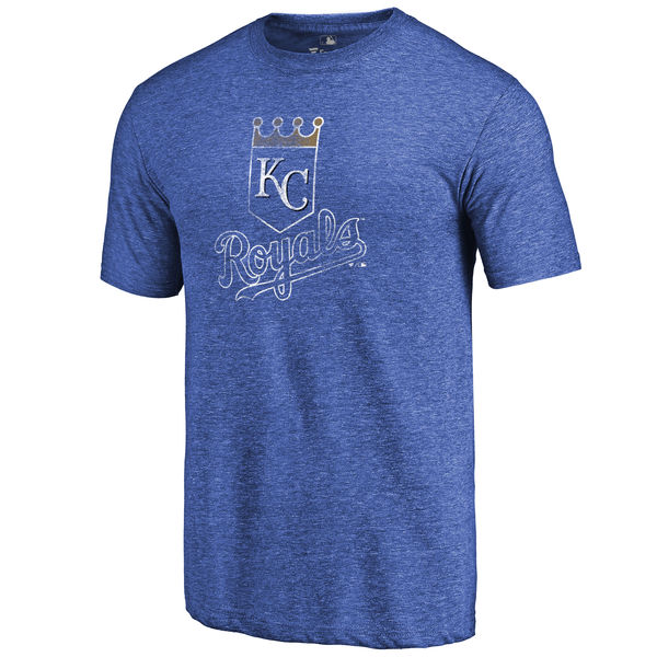 Kansas City Royals Distressed Team Tri Blend T-Shirt Heathered Royal