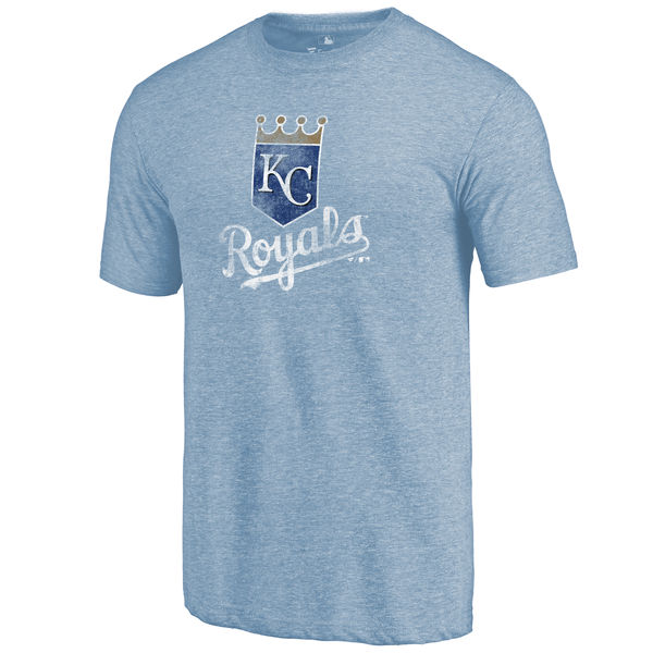 Kansas City Royals Distressed Team Tri Blend T-Shirt Light Blue