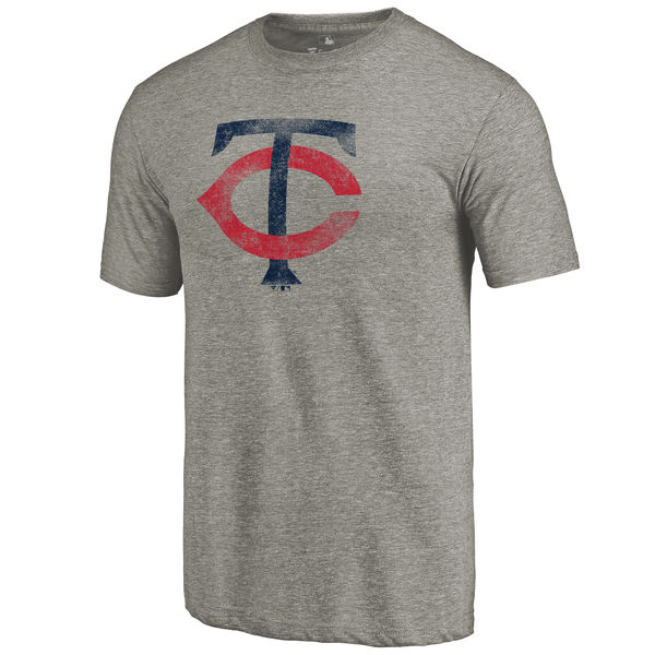 Minnesota Twins Distressed Team Tri Blend T-Shirt Ash